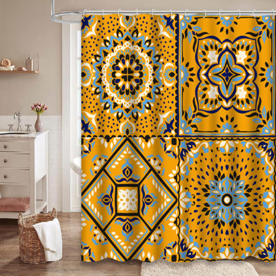 Rideau de douche Boho Indian Patchwork Portugal American Arabesque Baroque