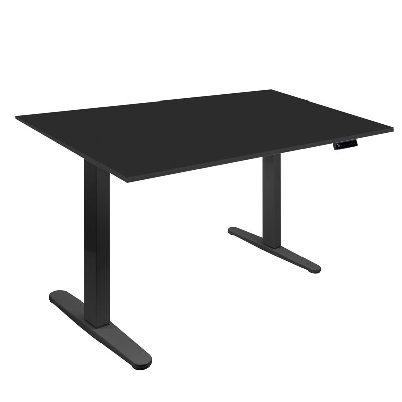 Mount-it Height Adjustable Electric Sit-stand Black Desk With Black Tabletop