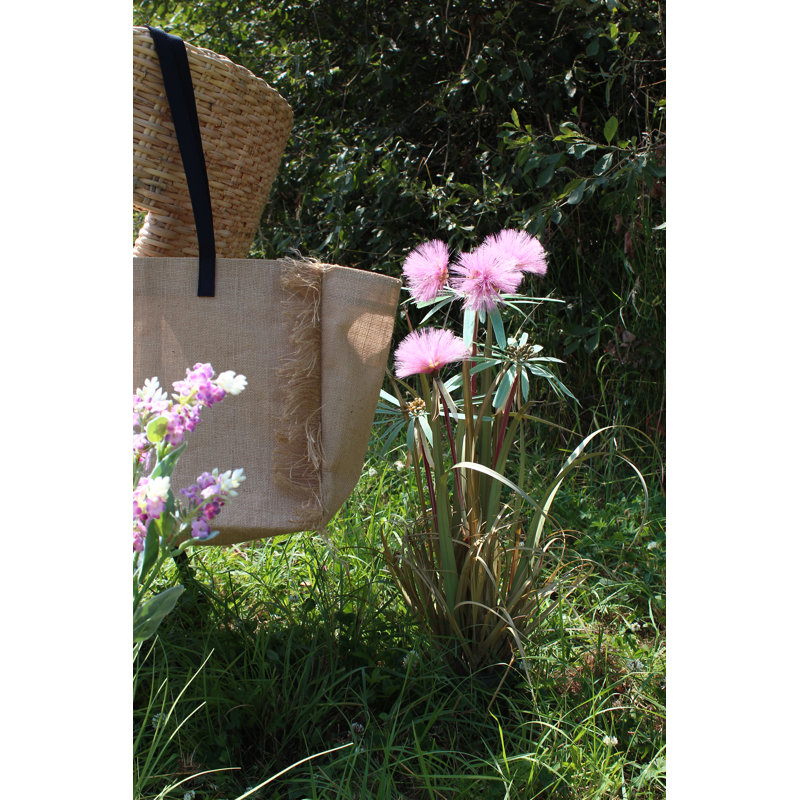 76cm Faux Flowering Plant in Metal Pot