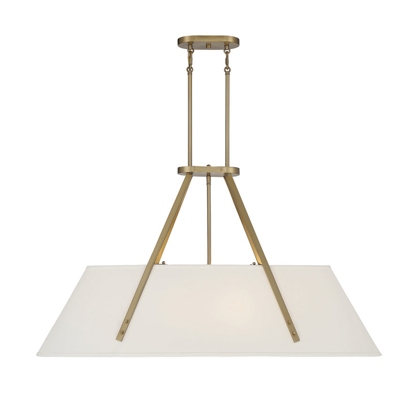 Hamal 6 - Light Kitchen Island Pendant, Warm Brass