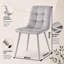 Modern Round Glass Dining Table Set with 4 Nova Velvet Dining Chairs 4 Seater Kitchen and Dining Room Set-1016240226