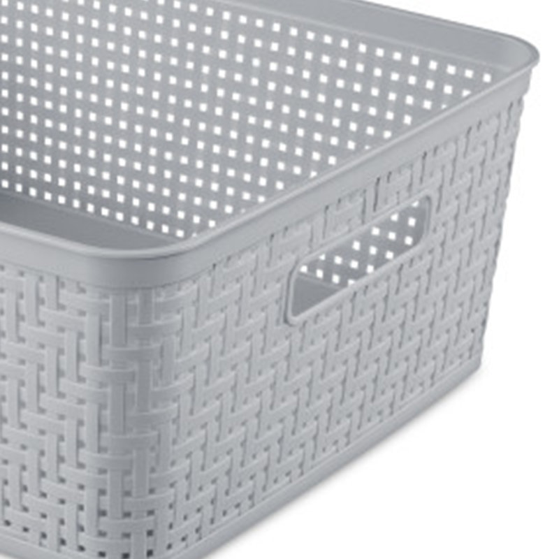 Plastic General Basket Set, 15 quarts, 6 Pack and Short