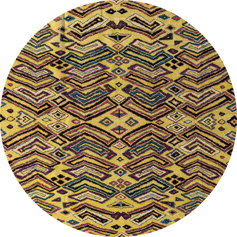 Abstract Indoor Rug, Round 5'