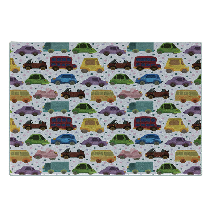 Planche à découper en verre trempé Ambesonne Cars