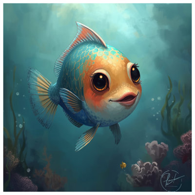Dessin de l'édredon poisson sous l'eau