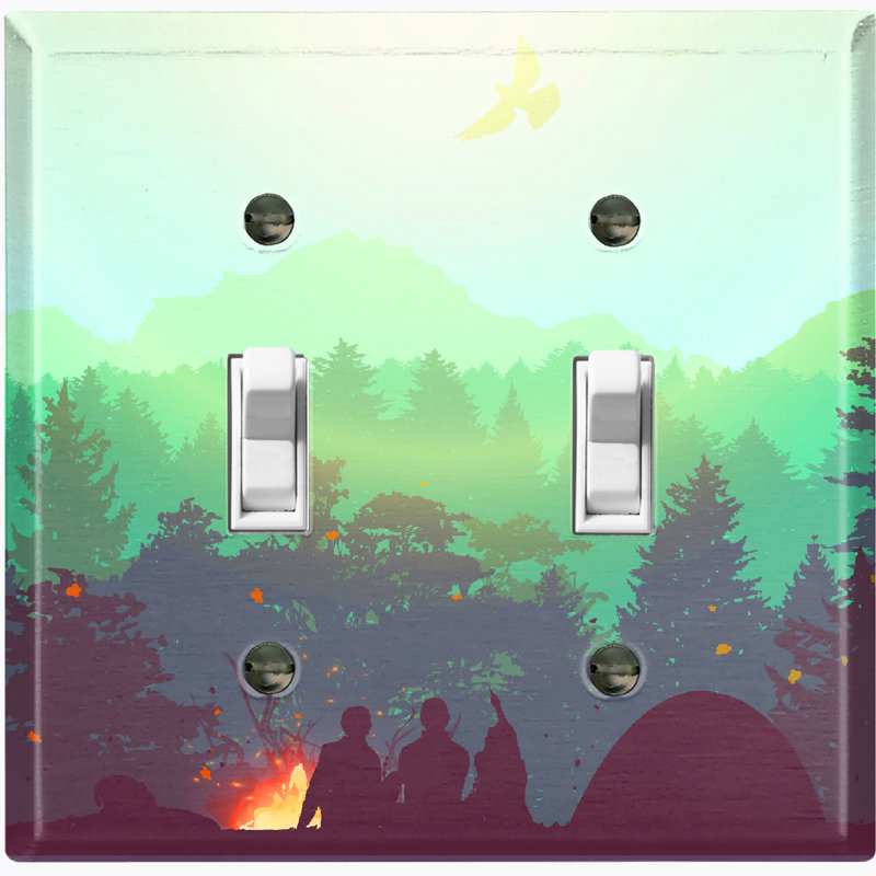 Nature Themed 2 - Gang Toggle Light Switch Standard Wall Plate