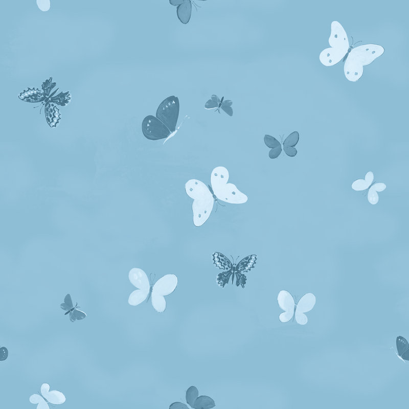 Paule Marrot Wallpaper Double Roll, Tonal Blue