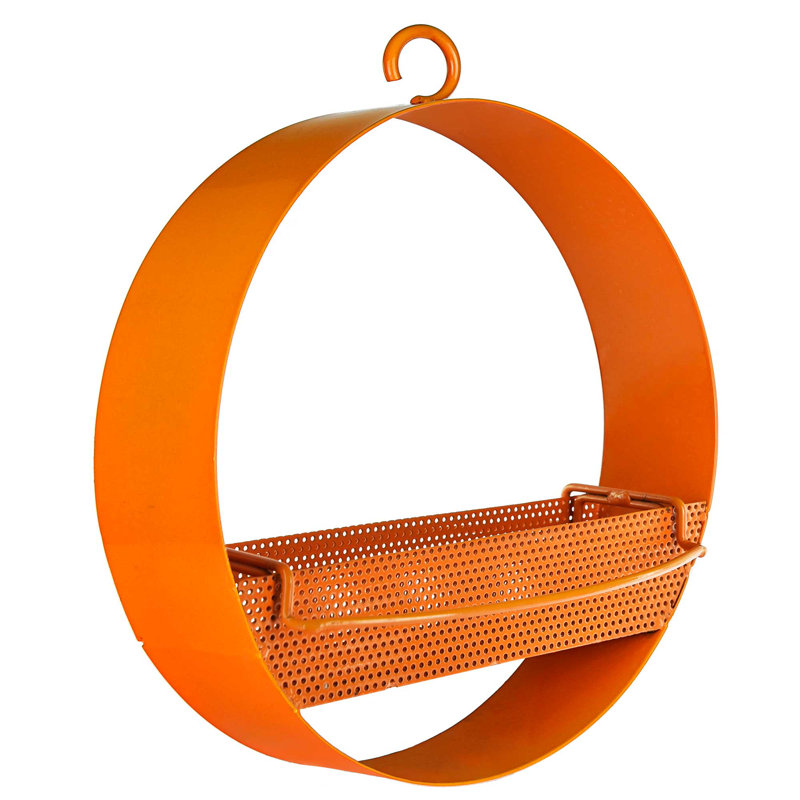 Dareen Hanging Tray Bird Feeder, Orange