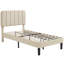 Lit plateforme rembourré en velours amélioré avec tête de lit réglable, conception renforcée et silencieuse, aucun sommier tapissier requis, support de lattes en bois robuste, assemblage facile-618794010-623717986