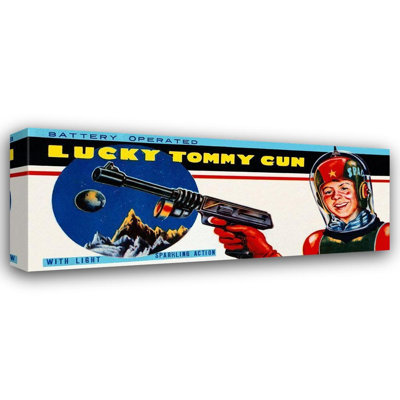 17 Stories Retrogun Gallery Wrapped Canvas Art Titled: Lucky Tommy Gun 375916