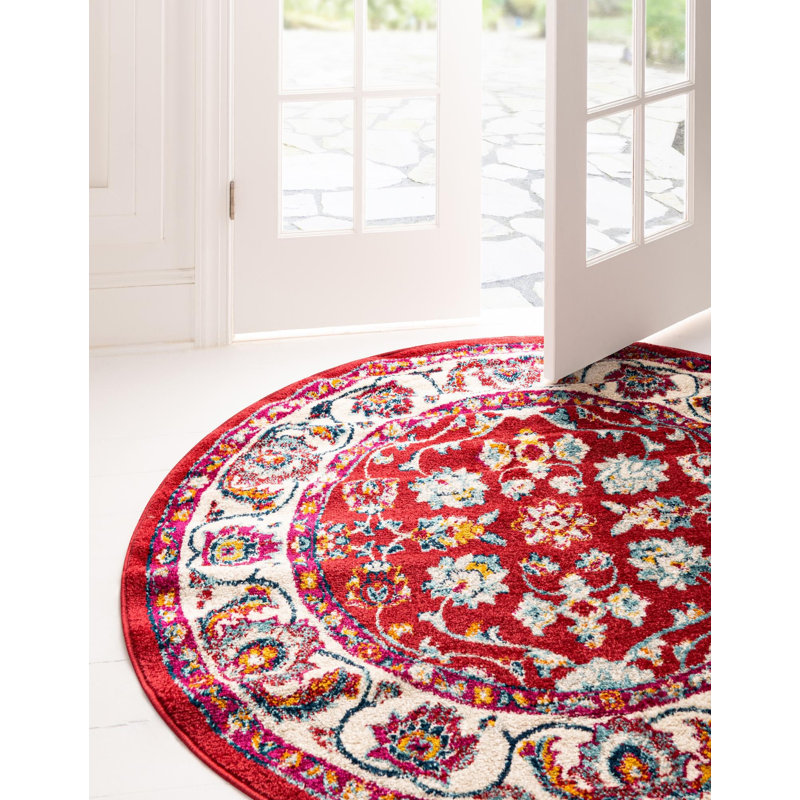 Burgettstown Oriental Indoor Rug, Round 5'