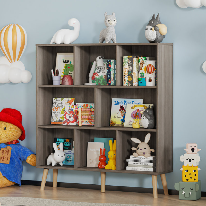 Adisyn No Subject Bookcase, Stone Gray, 42.5" H x 31.5" W x 9.4" D