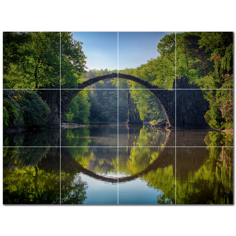 Murale en céramique satinée Bridge Photo 8 po x 8 po