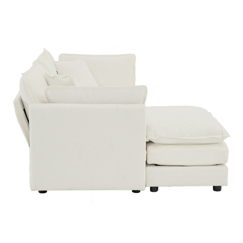 Canapé à deux places avec 1 repose-pieds, canapé modulaire en L avec repose-pieds 2 places, causeuse avec repose-pieds, canapé de salon