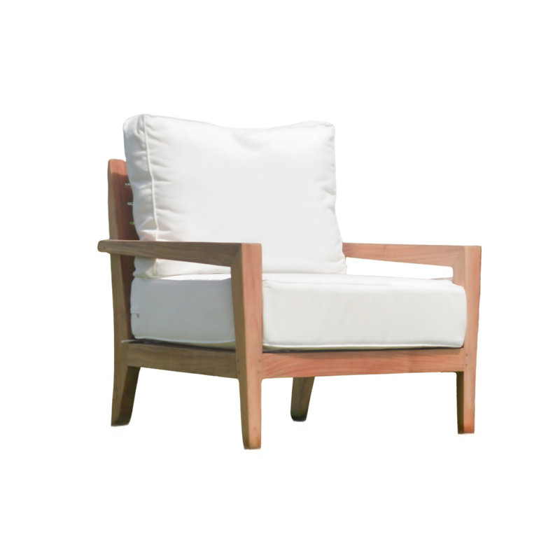 Chaise de patio en teck avec coussins Catalina Dahlia