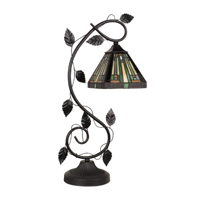 CHLOE Lighting INNES Tiffany-Style 1-Light Mission Accent Table Lamp 6" Shade