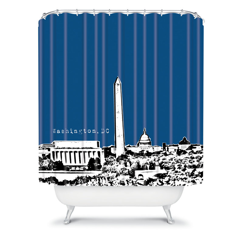 Bird Ave Washington Single Shower Curtain, Navy
