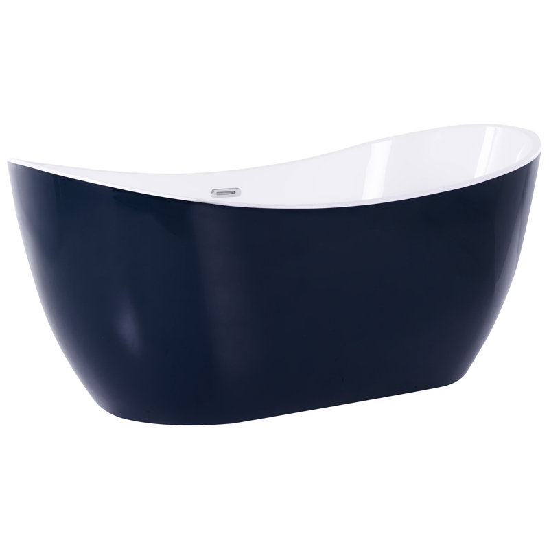 1700mm x 770mm Freestanding Standard Acrylic Bathtub, Navy Blue
