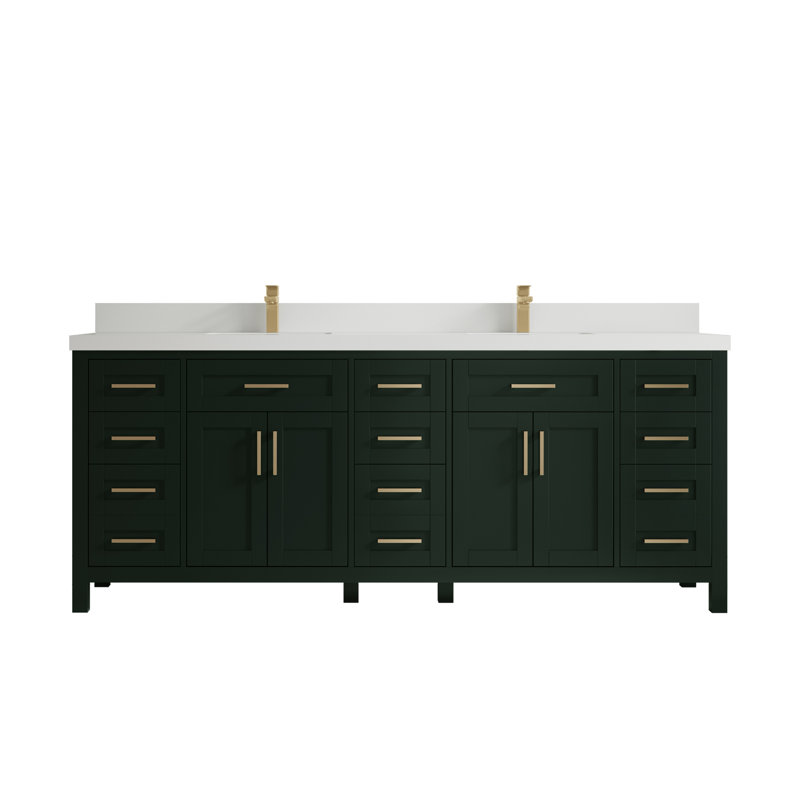 Huntwood 84" Double Bathroom Vanity Set, White