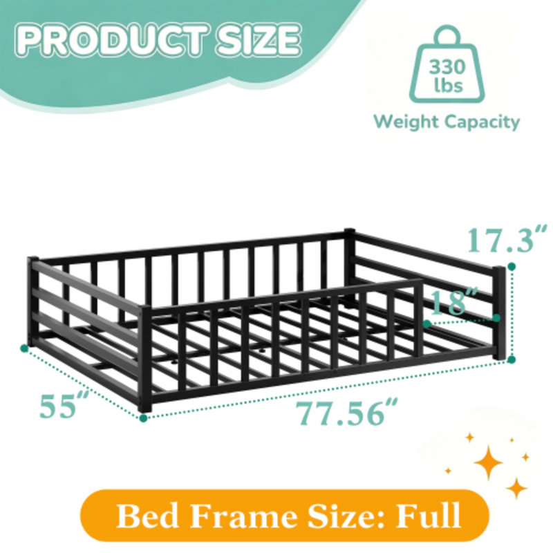 Lit double pleine grandeur, Black, Full