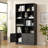 71" Tall Bookshelf With 10 Cubes And 3 Doors, 4-tier Bookshelf, Open Shelf Bookcase With Cabinet, Modern Cube Storage Organizer For Living Room, And Office, Black-619078767