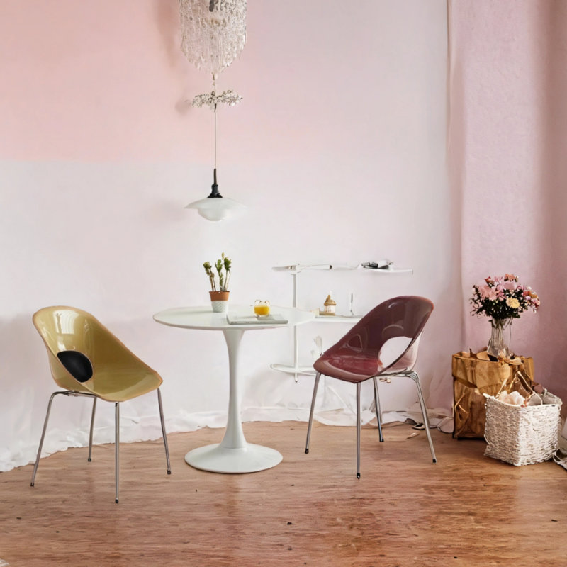 Table de salle à manger moderne, H 29 po x L 31,5 po x l 31,5 po, Blanc