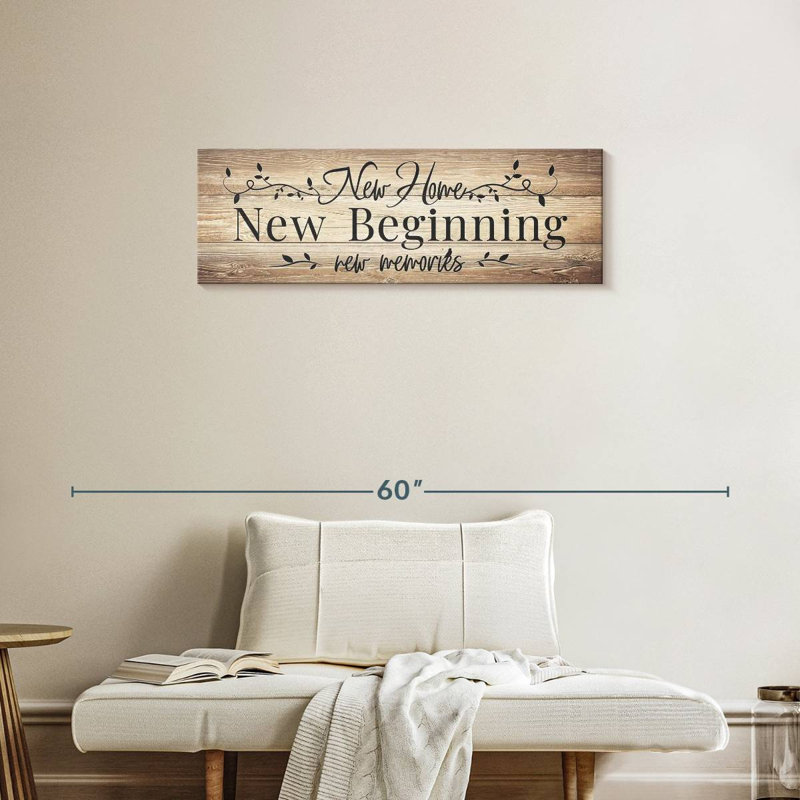 " New Beginning Quote " Print, 12" H x 36" W x 1.25" D