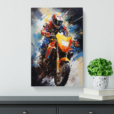 Motorbike Abstract - Wrapped Canvas Print