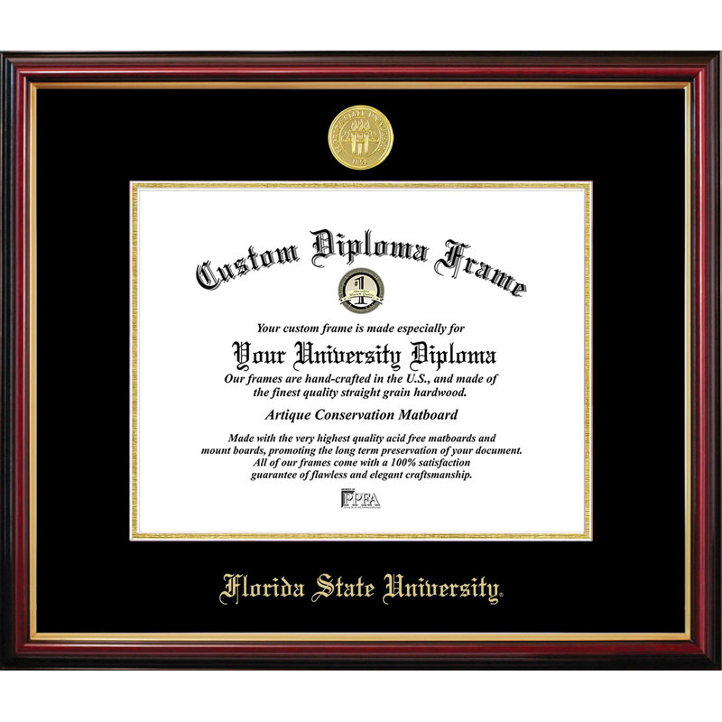 Florida State University Petite Diploma Frame, NCAA Florida State , 14" W x 11" H