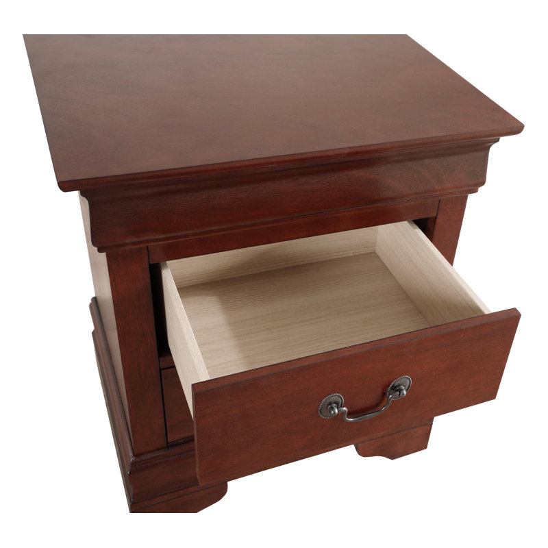 Table de chevet 2 tiroirs LouisPhillipe, cerisier, Cerisier