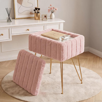Tabouret de coiffeuse avec rangement