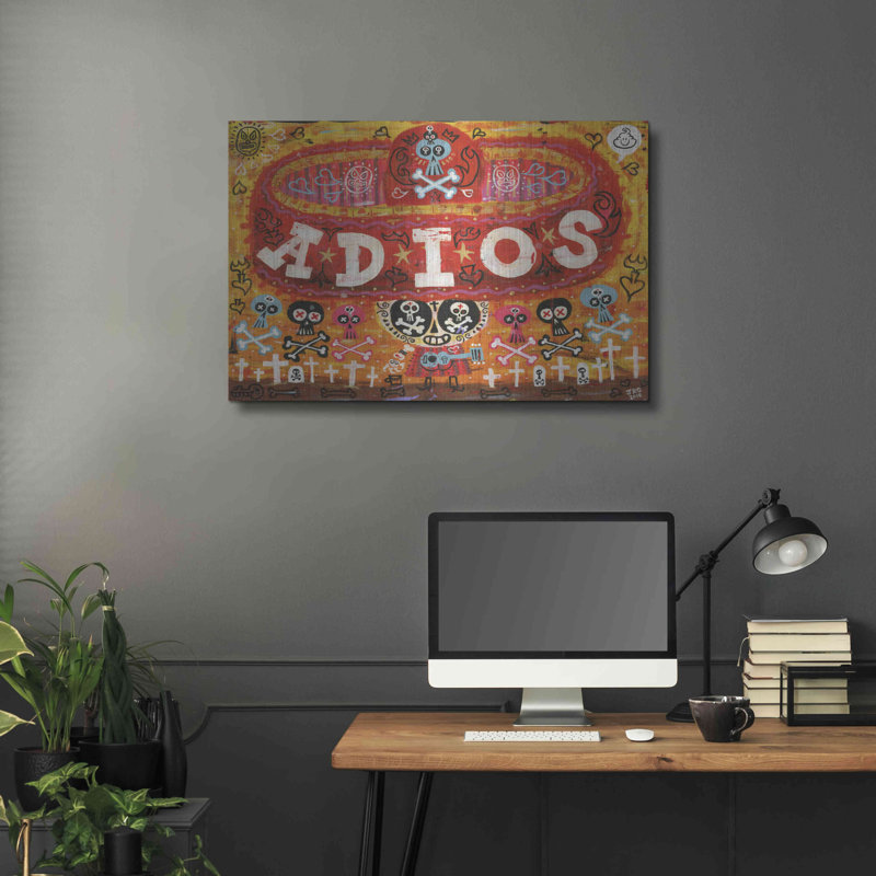 «Adios Amigos» par Jorge R. Gutierrez, H 24 po x l 36 po