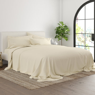Ensemble de draps ultra-doux double brossé 6 pièces - Pochette profonde, infroissable, literie résistante à la décoloration