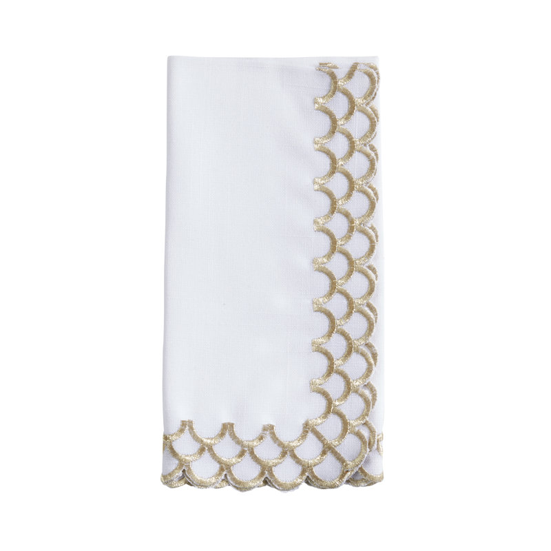 Odelia Collection Polyester No Pattern Rectangle Napkin, Gold
