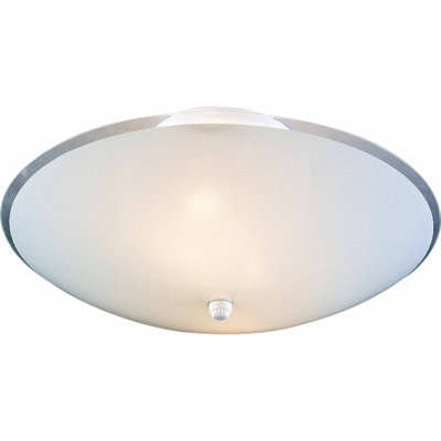  Plafonnier encastré rond 3 lumières 14,5 po avec verre blanc d'intérieur