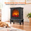 Poêle électrique sur pied 1400W avec effet de flamme 3D, chauffage d'appoint