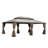Hardtop Gazebo, Wooden Coated Aluminum Frame Canopy With Galvanized Steel Double Roof, Outdoor Permanent Metal Pavilion With Curtains And Netting For Patio, Deck And Lawn-117985218-117985222-117985231