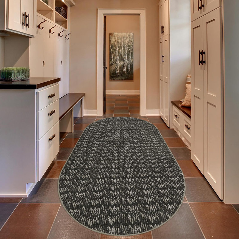 Lavable tapis 5 x 7 chambre de bébé contemporain Boho antidérapant, à poils courts, résistant aux taches, sans perte, facile à nettoyer, bureau bleu moderne