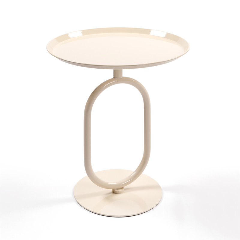 Table de bout en forme de lanterne en métal, petite table d'appoint ronde, table basse moderne à cocktail, petit piédestal d'appoint pour petits coins de salon, hauteur de 21,3 po