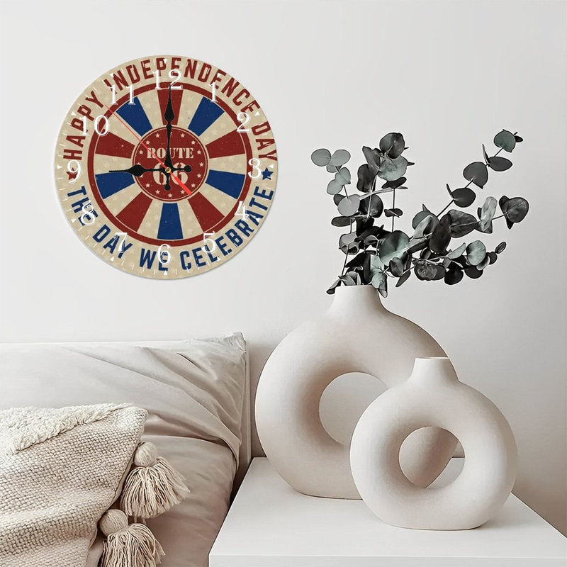 Horloge murale en bois 10 po, mouvement silencieux, à piles (piles AA non incluses), décor artistique, parfait pour les décorations