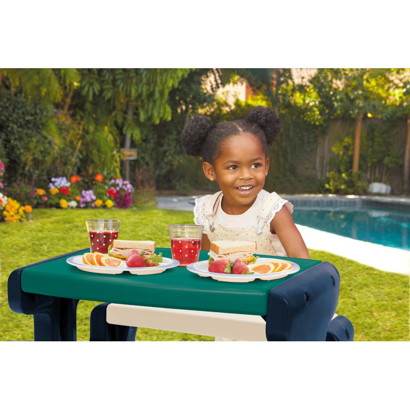 Kids and Chair Set, Green/Blue/Beige