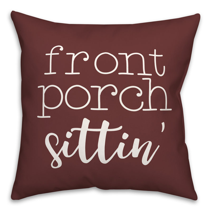 Outdoor Reversible Throw Pillow, 18"H x 18"W, Red