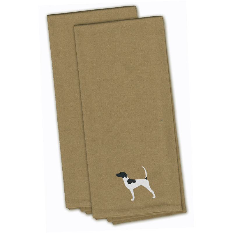Serviette de cuisine à serviettes brodée english, Brun clair, H 28 po x l 19 po x P 0,1 po