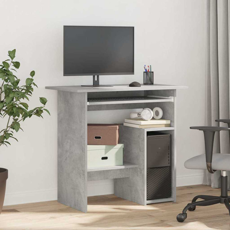 Desk Engineered Wood, Concrete Grey, Computer Desk