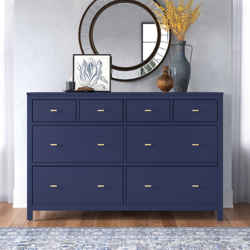 Kowalsky 57.99" W 8-Drawer Double Dresser , Twilight Blue