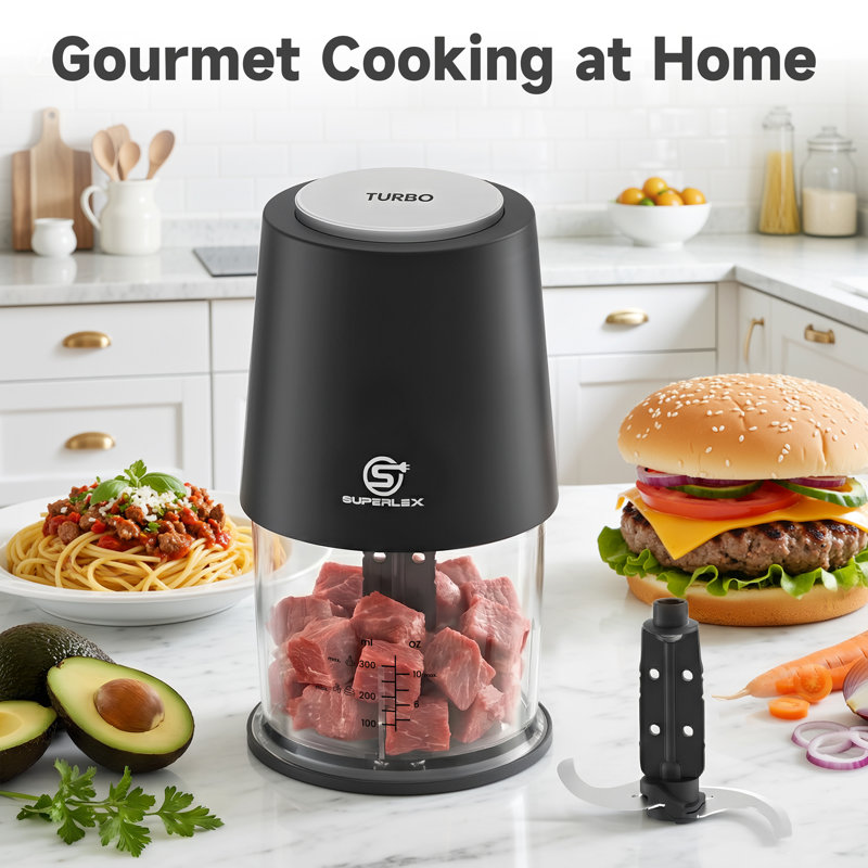 SUPERLEX Mini Food Chopper, 260W Electric Vegetable Chopper 500ml Bowl | Onion Dicer, Garlic Crusher, Compact Blender & Food Prep Machine for Fruit, Nuts & Veg