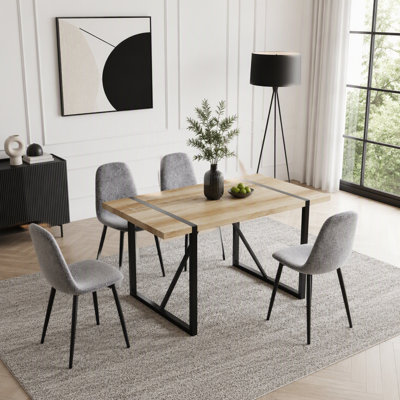 55-Inch Rectangular Dining Table for 4-6 People