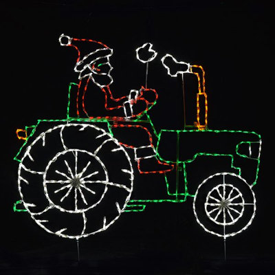 Santa Driving a Tractor Animated LED Display