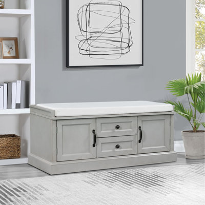 Cordula Modern and Practical Velvet Upholstered Storage Bench with Drawers and Cabinets, Mats for Bedroom and Entryway