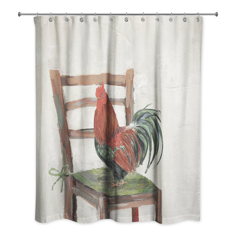 Rideau de douche Rooster on a Chair